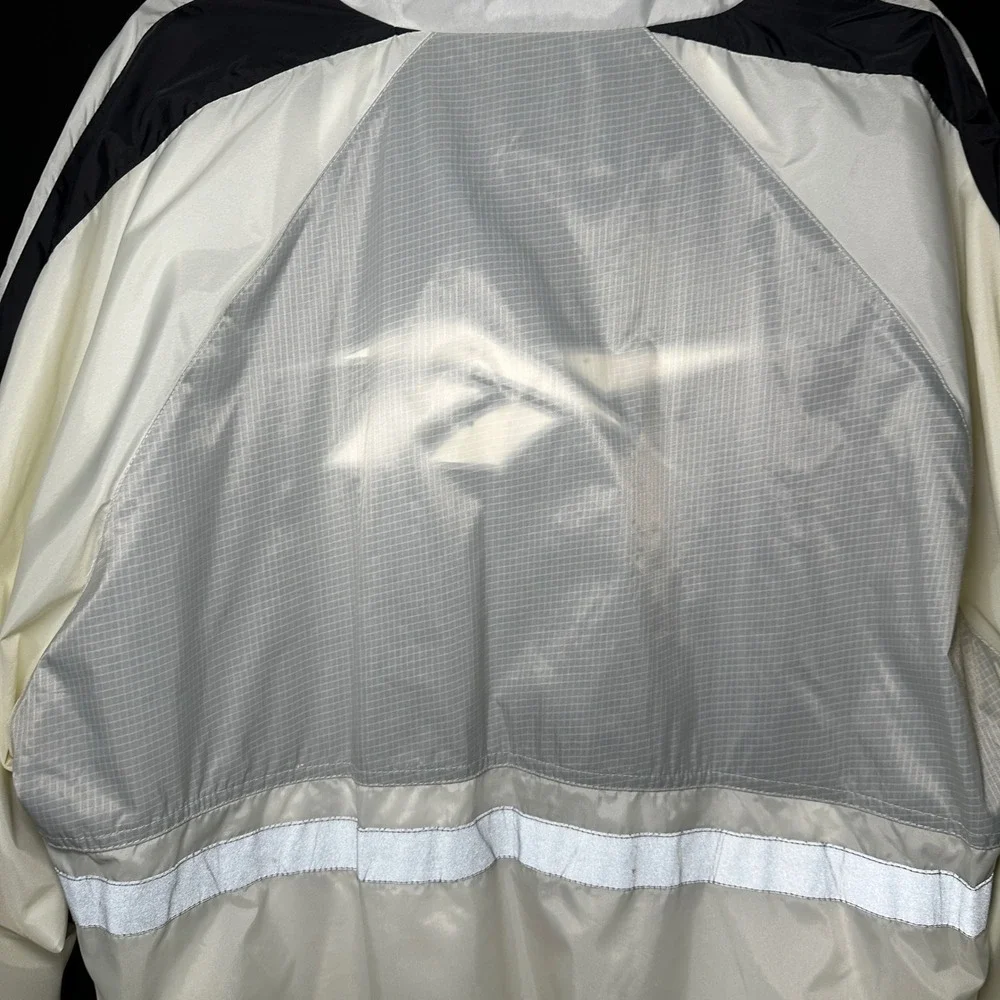 90s Reebok Anorak Jacket Men‎ Medium Black White Colorblock Commuter Streetwear